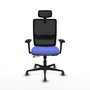 PIQUERAS Y CRESPO Silla de oficina Haches con mecanismo Sincro/Traslack Azul claro y Negro