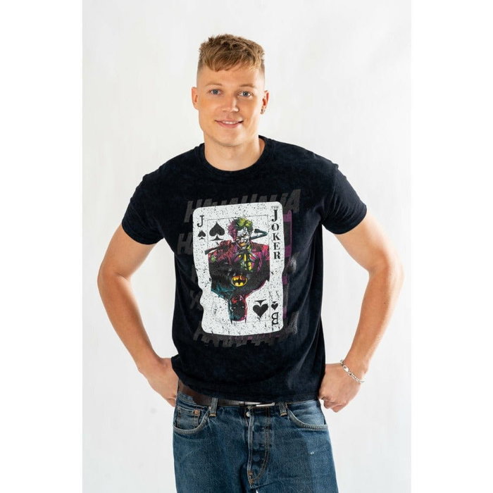 DC Comics Camiseta The Joker Acid Wash Playing Card Talla S