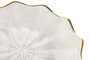 DKD Home Decor Plato de Cristal Relieve Transparente y Dorado