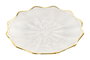 DKD Home Decor Plato de Cristal Relieve Transparente y Dorado
