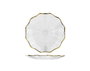 DKD Home Decor Plato de Cristal Relieve Transparente y Dorado