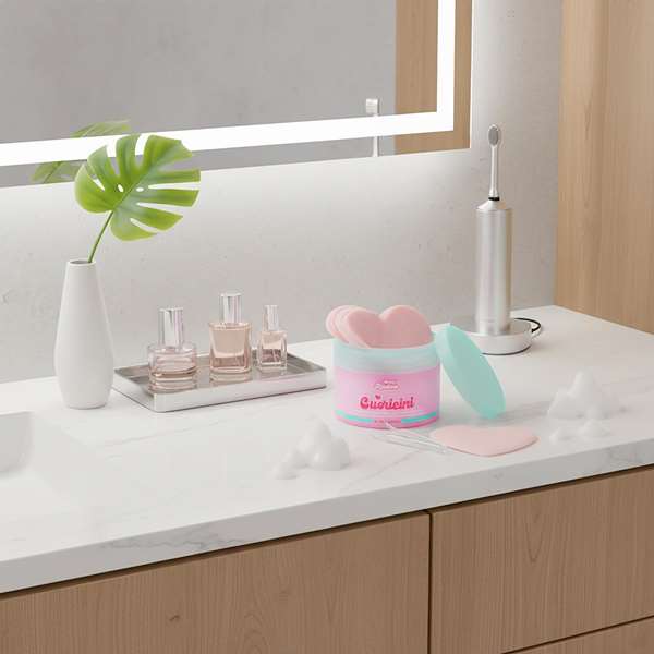 Nice Frasquito de discos hidratantes forma de corazón Beauty Routine