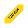 Brother TZe-651 Cinta Laminada 24 mm Negro sobre Amarillo 8 m