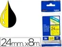 Brother TZe-651 Cinta Laminada 24 mm Negro sobre Amarillo 8 m