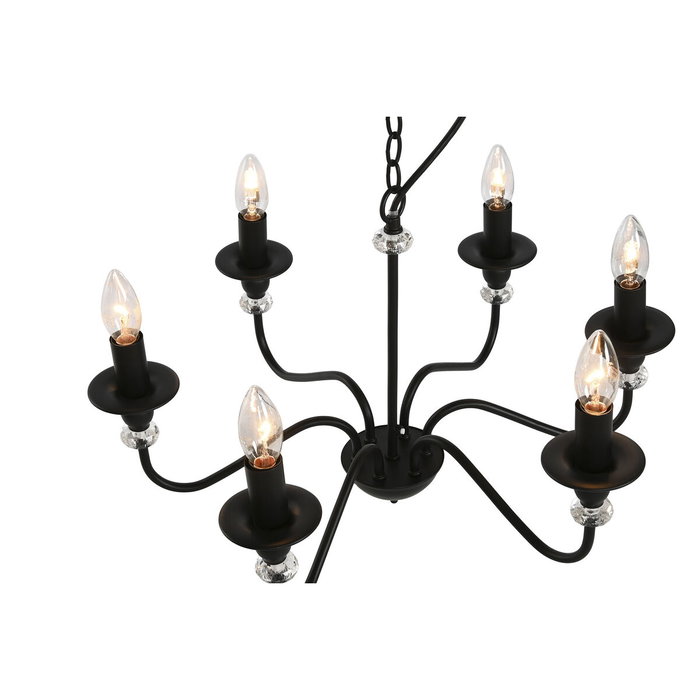 DKD Home Decor Lámpara de Techo de Metal de 6 Brazos Negro