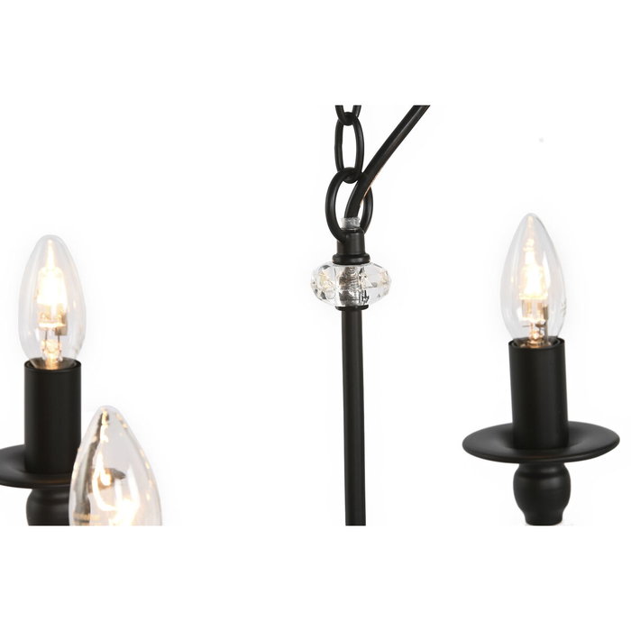 DKD Home Decor Lámpara de Techo de Metal de 6 Brazos Negro