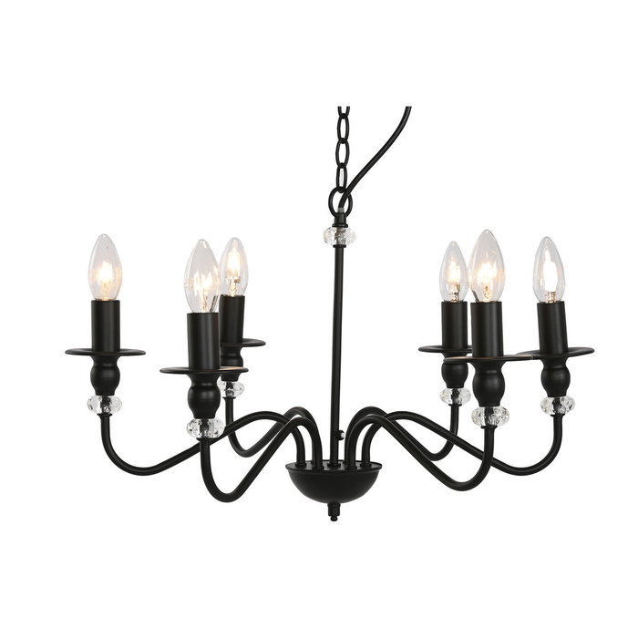 DKD Home Decor Lámpara de Techo de Metal de 6 Brazos Negro