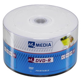 MyMedia Pack de 50 DVD-R 4,7GB 16x Speed Printable Wrap