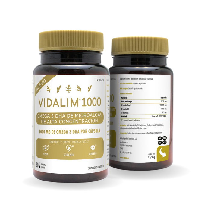 VIDALIM 1000mg DHA 30 Cápsulas VIDALIM 1000mg DHA 30 Cápsulas