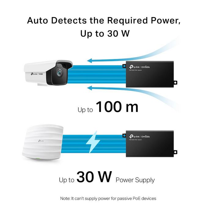 Omada PoE+ Injector Adapter, Gigabit PoE Port, 802.3at/af Compliant, Data and Power Over Single Cable Up to 100m, Pocket Size Omada PoE+ Injector Adapter, Gigabit PoE Port, 802.3at/af Compliant, Data and Power Over Single Cable Up to 100m, Pocket Size