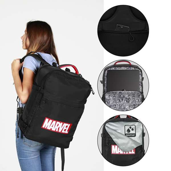 Karactermania Mochila Mercury Marvel Comics 33 x 23 x 47 cm, Gran Capacidad, Portátil hasta 17", Impermeable