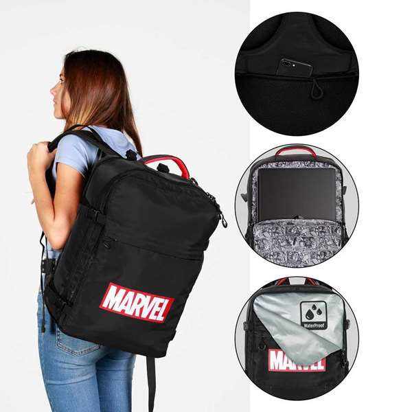 Karactermania Mochila Mercury Marvel Comics 33 x 23 x 47 cm, Gran Capacidad, Portátil hasta 17", Impermeable
