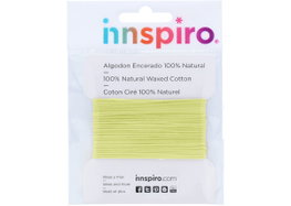 Innspiro Cordón de Algodón Encerado Fino Crema 1mm 5m