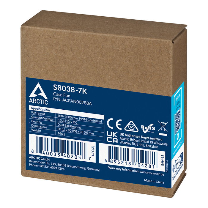 ARCTIC S8038-7K 80x80x25mm