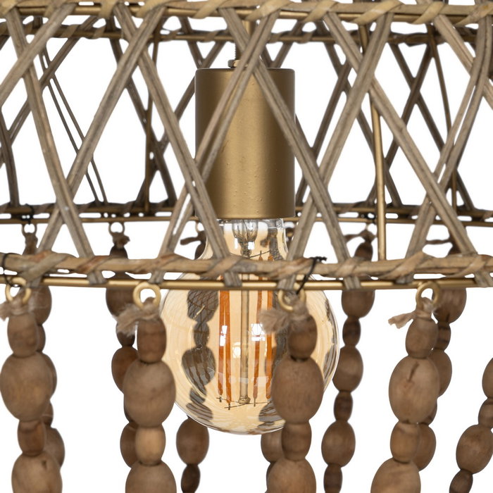 Lámpara Techo Cuentas Natural 42,50 X 42,50 X 76 cm