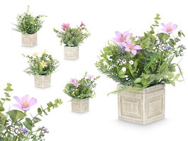 IBERGARDEN Maceta Cuadrada Flores Surtidos Color 20 cm x 32 cm x 20 cm (Set de 8)