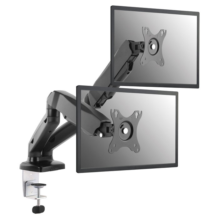 EQUIP Soporte de Montaje para 2 Monitores LCD de Escritorio (13" - 27") - Kit de Fijación Tamaños 33 - 68,6 cm, Negro