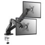 EQUIP Soporte de Montaje para 2 Monitores LCD de Escritorio (13" - 27") - Kit de Fijación Tamaños 33 - 68,6 cm, Negro