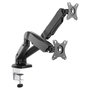 EQUIP Soporte de Montaje para 2 Monitores LCD de Escritorio (13" - 27") - Kit de Fijación Tamaños 33 - 68,6 cm, Negro