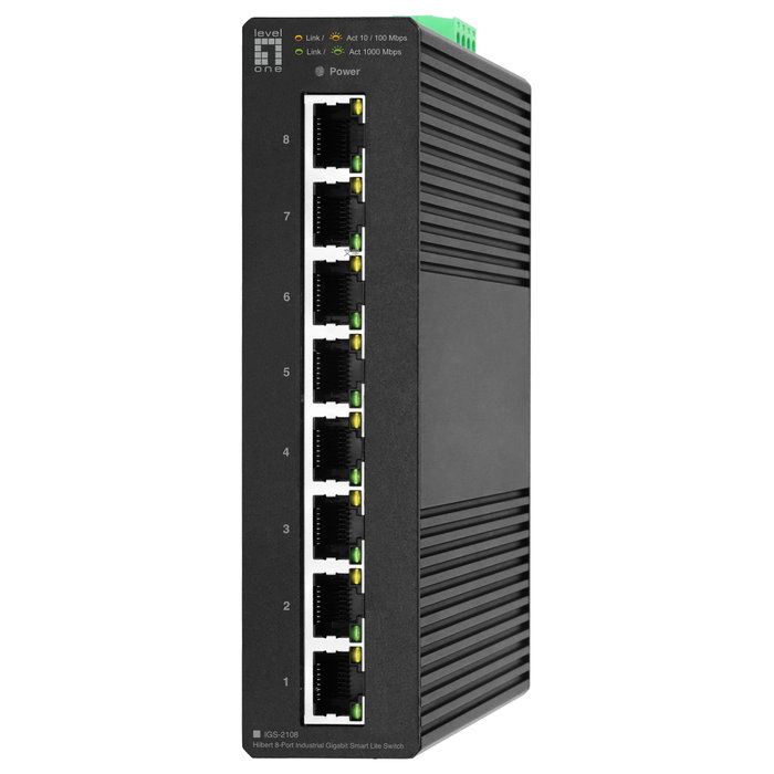 Level One IGS-2108 Hilbert 8-Port Industrial Gigabit Smart Lite Switch Level One IGS-2108 Hilbert 8-Port Industrial Gigabit Smart Lite Switch
