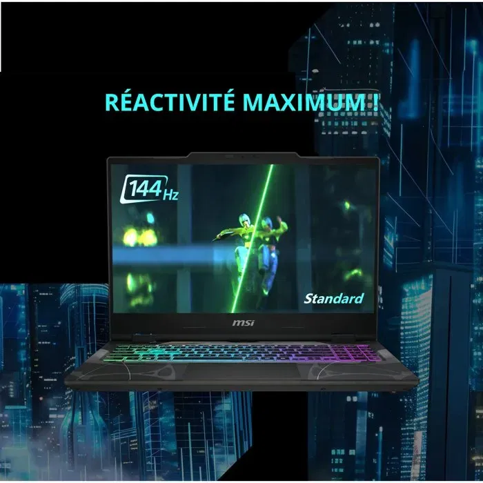 MSI Portátil Gaming Cyborg 15 B13WEKG-618XFR 17.3" QHD 240 Hz RTX 5070 8 GB GDDR7 RAM 32 GB DDR5 SSD 512 GB