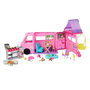 Mattel Supercaravana Barbie 2025 con 7 Zonas de Juego y 6 Accesorios, Dimensiones 88x37,30x52,40 cm