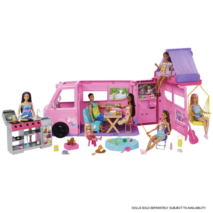 Barbie Súper Caravana DreamCamper con más de 60 accesorios