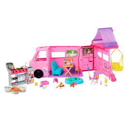 Barbie Supercaravana HRJ78 con más de 60 accesorios para imaginar historias de acampada