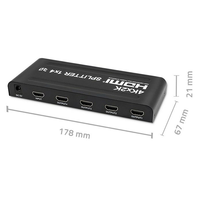 Qoltec Splitter HDMI Activo 4 x HDMI 4K x 2K 3.4Gb/s Qoltec Splitter HDMI Activo 4 x HDMI 4K x 2K 3.4Gb/s