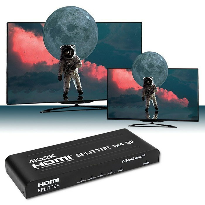 Qoltec Splitter HDMI Activo 4 x HDMI 4K x 2K 3.4Gb/s Qoltec Splitter HDMI Activo 4 x HDMI 4K x 2K 3.4Gb/s