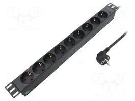 LogiLink PDU9C03 Regleta de 19 pulgadas con 9 salidas AC Tipo F