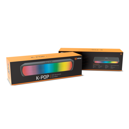 Krom Barra de Sonido K-POP Bluetooth RGB Negro Krom Barra de Sonido K-POP Bluetooth RGB Negro