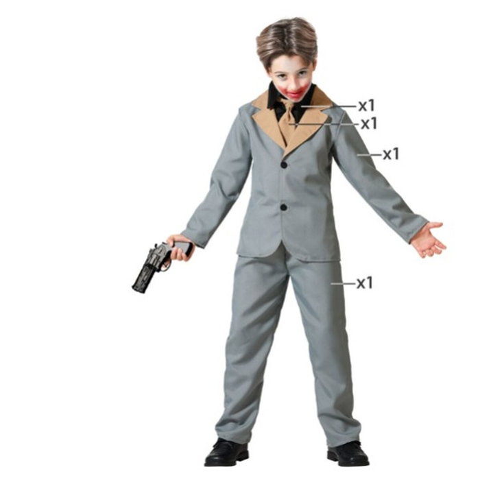 Disfraz de Payaso Gris con Chaqueta, Corbata y Pantalón para Niño 10-12 Años Disfraz de Payaso Gris con Chaqueta, Corbata y Pantalón para Niño 10-12 Años