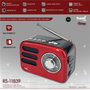 SAMI Radio Multimedia Vintage 3 Bandas (FM/AM/LW), Bluetooth, USB, Color Rojo