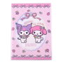 Sanrio Libreta Kuromi & My Melody Pastel Flower Holographic Checkered