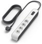 Belkin Regleta de Protección contra Sobretensiones 4 Tomas, 2 m, Gris/Blanco