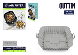 Inde Base de Silicona Cuadrada para Air Fryer - 20 cm x 20 cm, Antiadherente y Resistente al Calor para Freidora de Aire (24 Unidades)