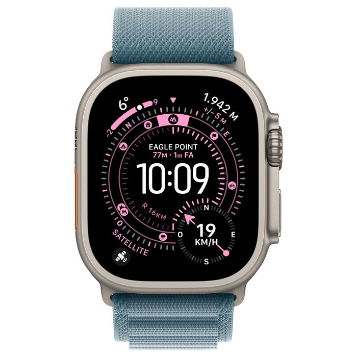 Apple Watch Ultra 3 Titanium Cellular 49mm Natur Alpine Loop hellblau Small