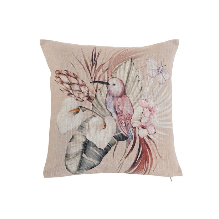 DKD Home Decor Cojín de Poliéster con Estampado de Ave Multicolor