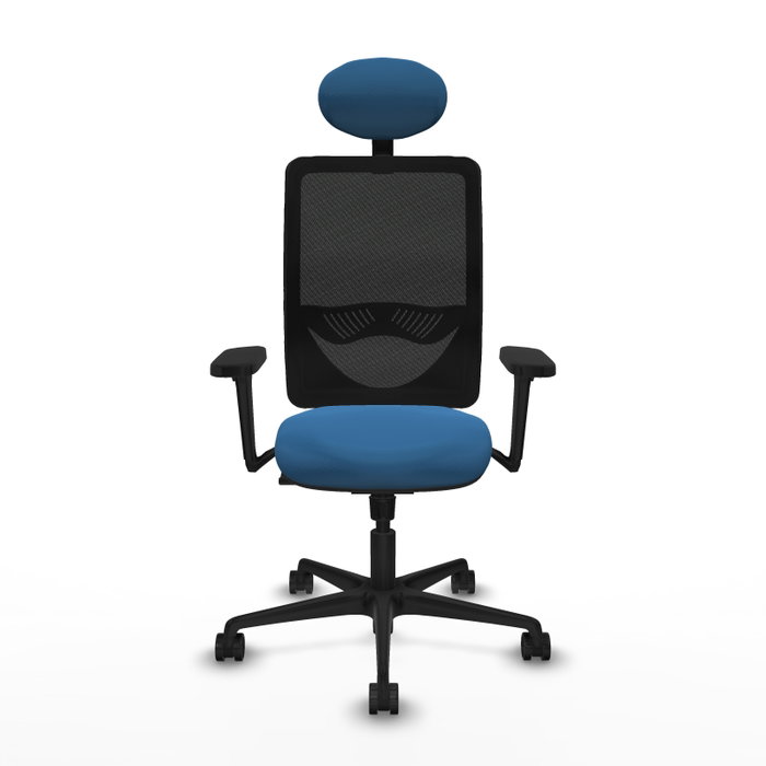 PIQUERAS Y CRESPO Silla de oficina Zulema con mecanismo Sincro, Azul claro y Negro