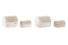 DKD Home Decor Set de 2 Joyeros Estilo Árabe con Acabado Decapé