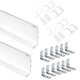 Emuca Kit de 2 perfiles centrales Gola para muebles de cocina, longitud 2,35m, con accesorios, Aluminio, Pintado blanco