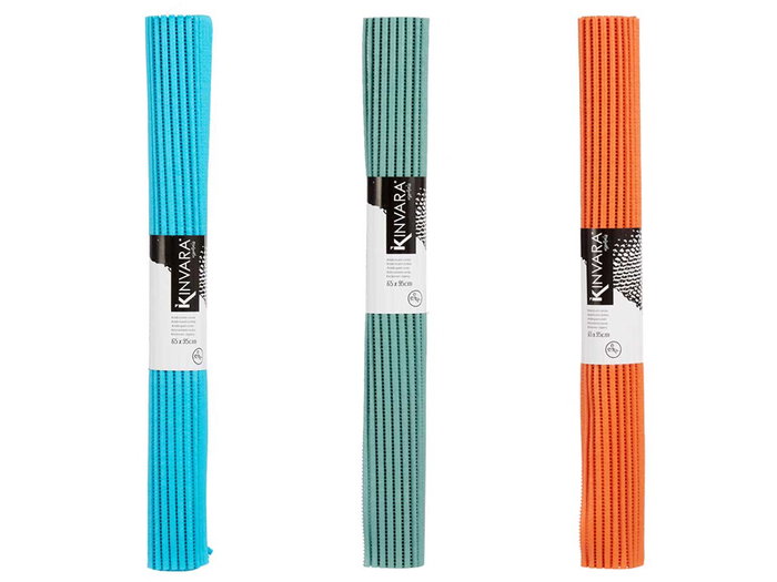 Kinvara Antideslizante 700 Gr Goma Gris Naranja Azul 95 x 65 cm (Set de 12)