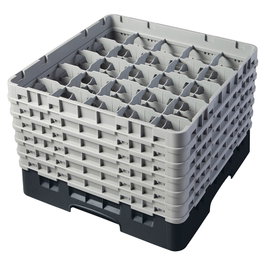 CAMBRO Cesta de lavado 25 comp. 6 alturas Negro