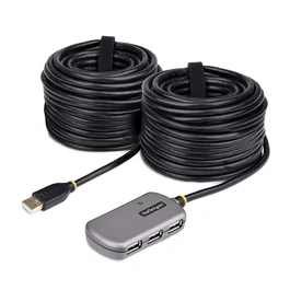 Startech Hub Extensor Activo USB 2.0 de 24m con 4 Puertos, Cable Repetidor Alimentado por Bus/DC - U02442-USB-EXTENDER