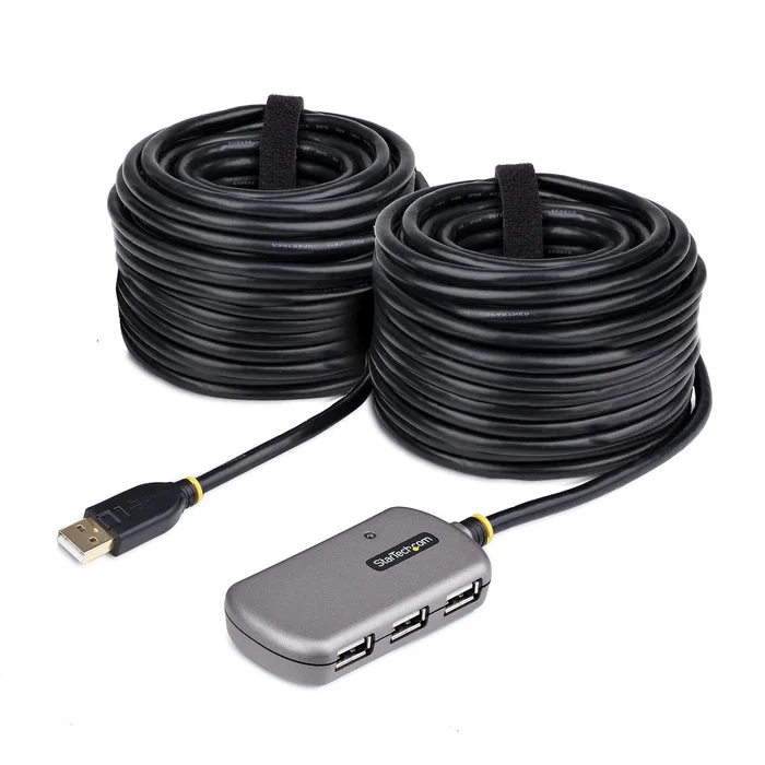 Startech Hub Extensor Activo USB 2.0 de 24m con 4 Puertos, Cable Repetidor Alimentado por Bus/DC - U02442-USB-EXTENDER