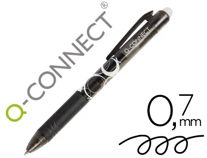 Q-connect Bolígrafo Retractil Borrable Tinta Gel Trazo 0,7 mm Negro Q-connect Bolígrafo Retractil Borrable Tinta Gel Trazo 0,7 mm Negro