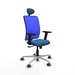 PIQUERAS Y CRESPO Silla de oficina Motilla con mecanismo Sincro, Azul