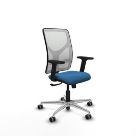 PIQUERAS Y CRESPO Silla de oficina Motilla con mecanismo Sincro, Azul claro y Blanco