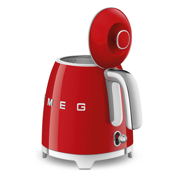 Smeg KLF05RDEU Hervidor Eléctrico de Agua Mini 0.8 Litros 1400W Rojo con Indicador de Nivel, Base Giratoria 360 Grados y Filtro para Hervir Agua